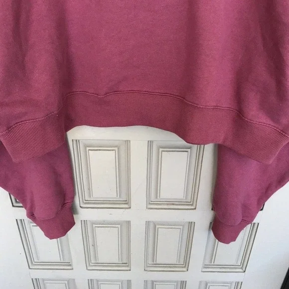 Cotton On Cropped Sweatshirt SzXL Long Sleeves Bottom & Cuffs Pink NWOT - Picture 6 of 8